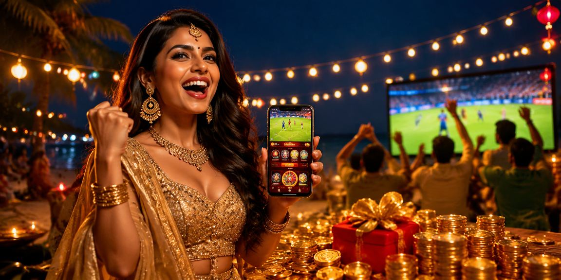 Indian user enjoying cash bonus promotions holding red envelope